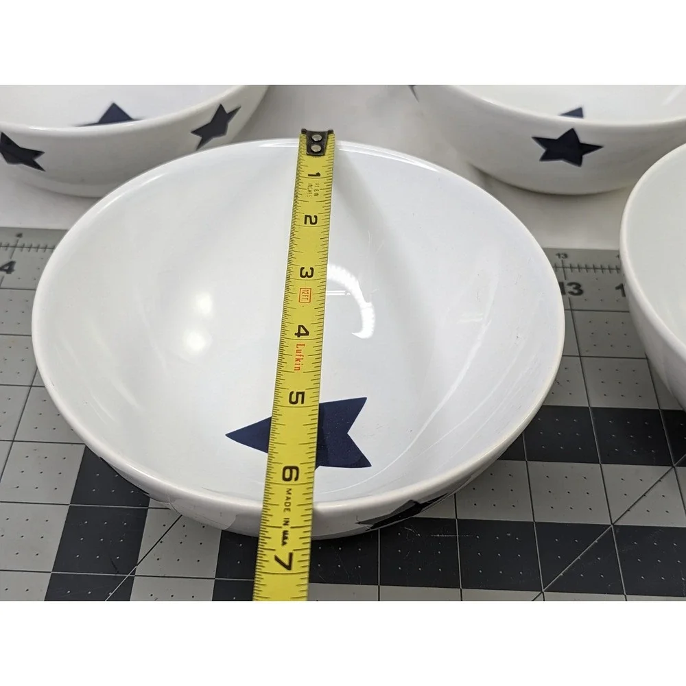 IKEA Blue Star White Bowl‎ Lot of 4 155 41